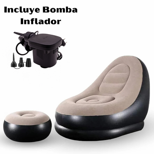 Sofa beige Inflable  PosaPies+  Inflador